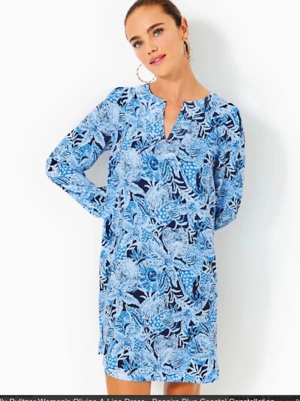 NWT Lilly Pulitzer Olivine Dress Sz 2 Bonaire Blue Coastal Constellation Belted - Picture 4 of 15